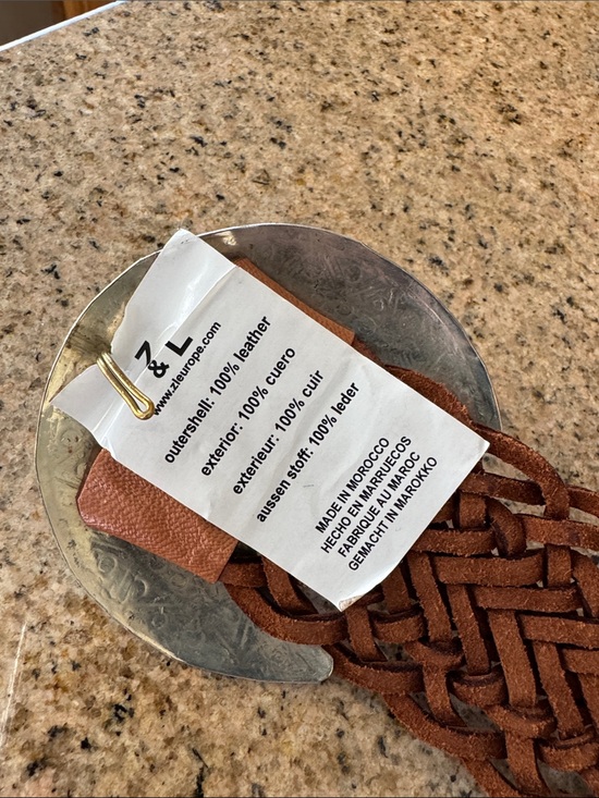 Free People Lunar Eclipse Belt in Cognac Brown Leather OS S-L - 39” length main image 8